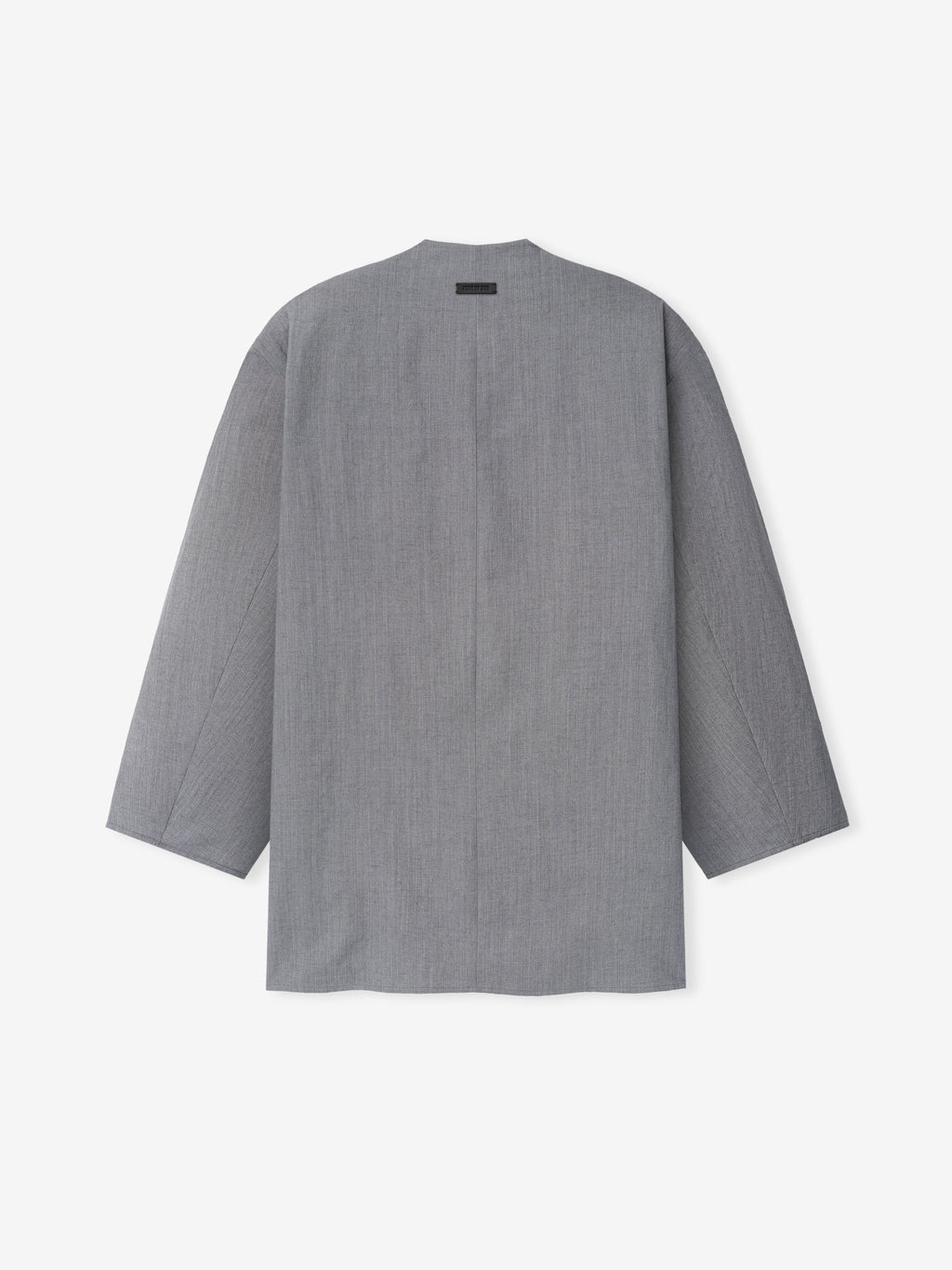 Wool Linen Collarless Sport Jacket - Metallic Grey - Image 3