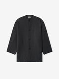 Grey Striped Wool Collarless Sport Jacket - Grey Striped - Image 3