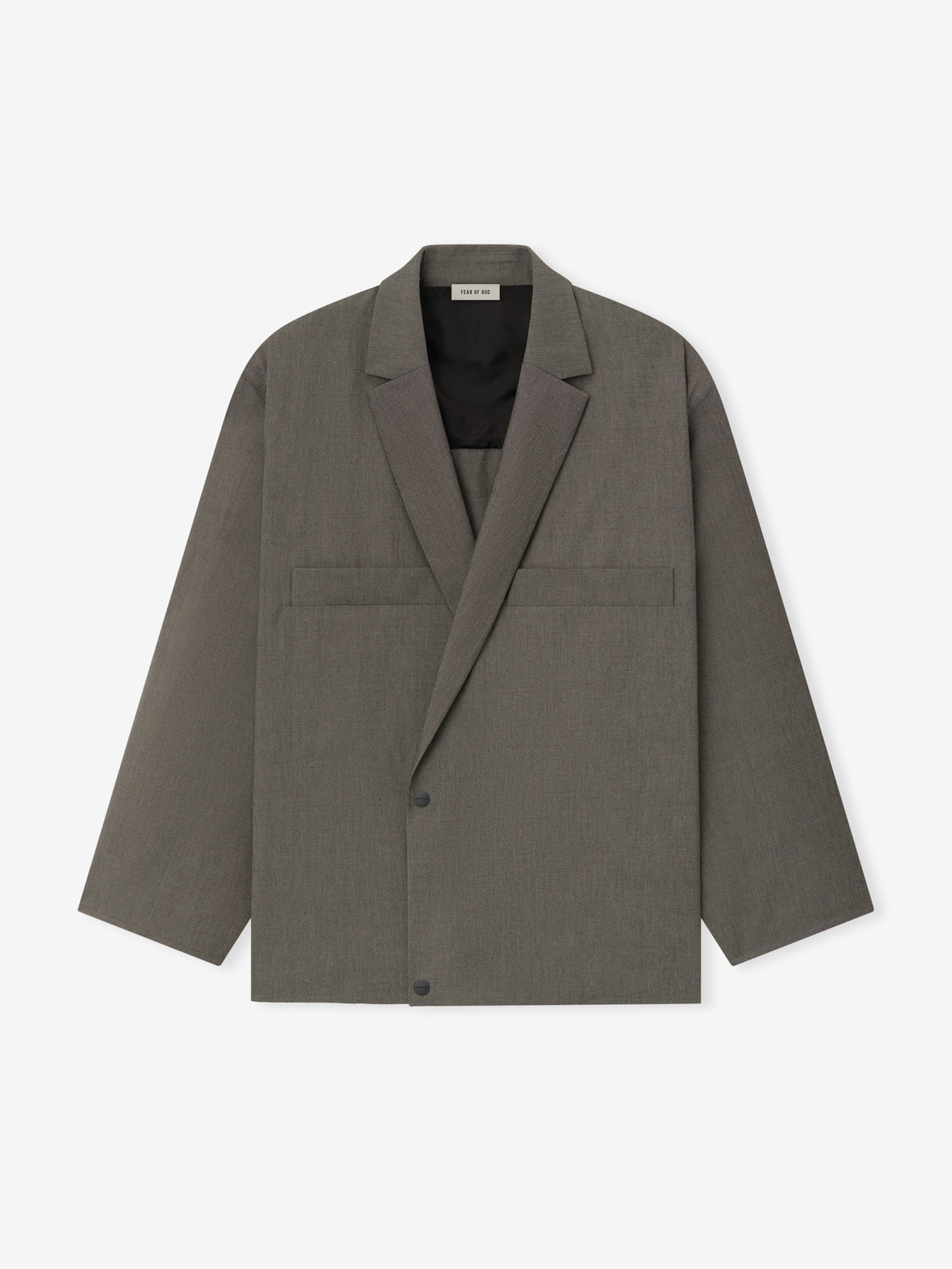 Cotton Wool Oxford Shirt Jacket - Willow - Image 4