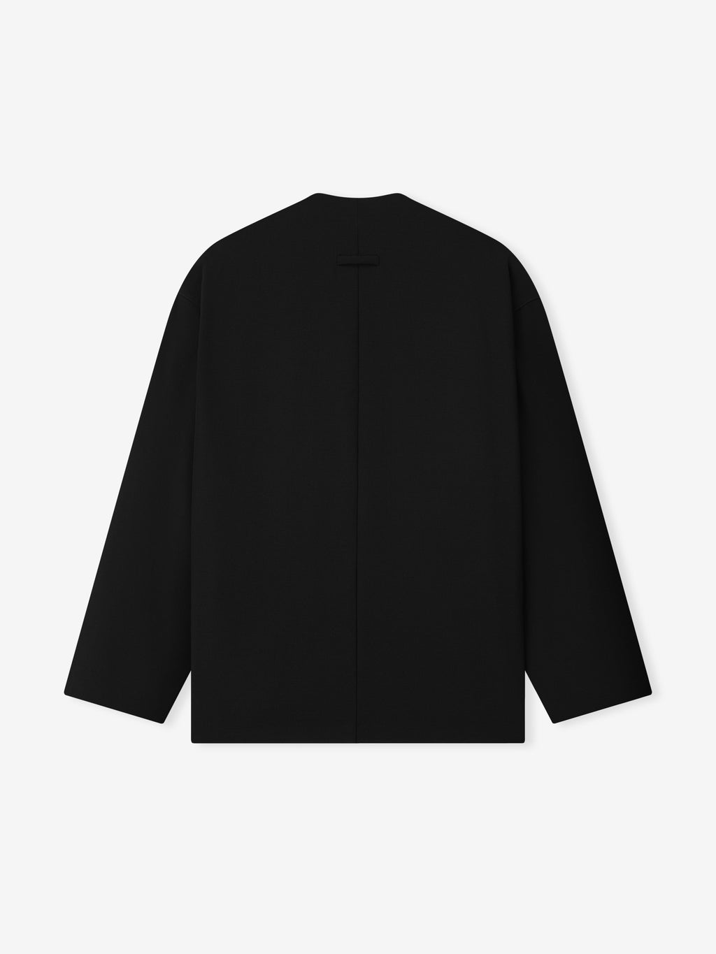 Easy Care Wool Relaxed Lapelless Jacket - Black - Image 2