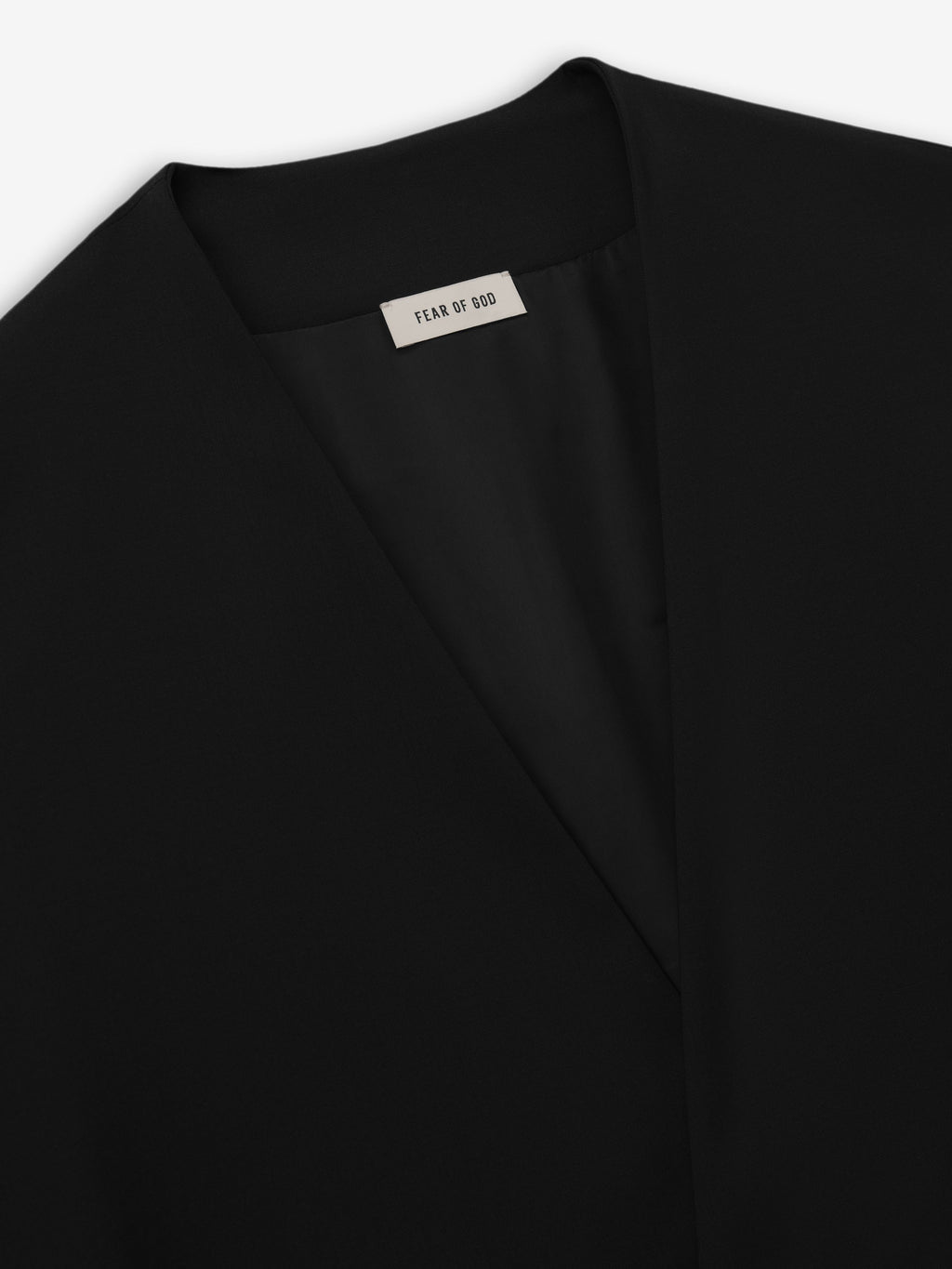 Easy Care Wool Relaxed Lapelless Jacket - Black - Image 3