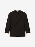 Double Weave Wool Crewneck Jacket - Brown - Image 5