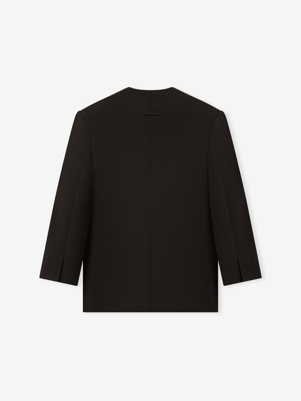 Double Weave Wool Crewneck Jacket - Brown - Image 6