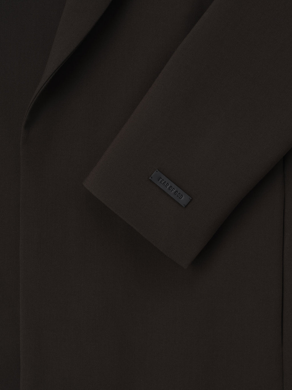 Double Weave Wool Crewneck Jacket - Brown - Image 7