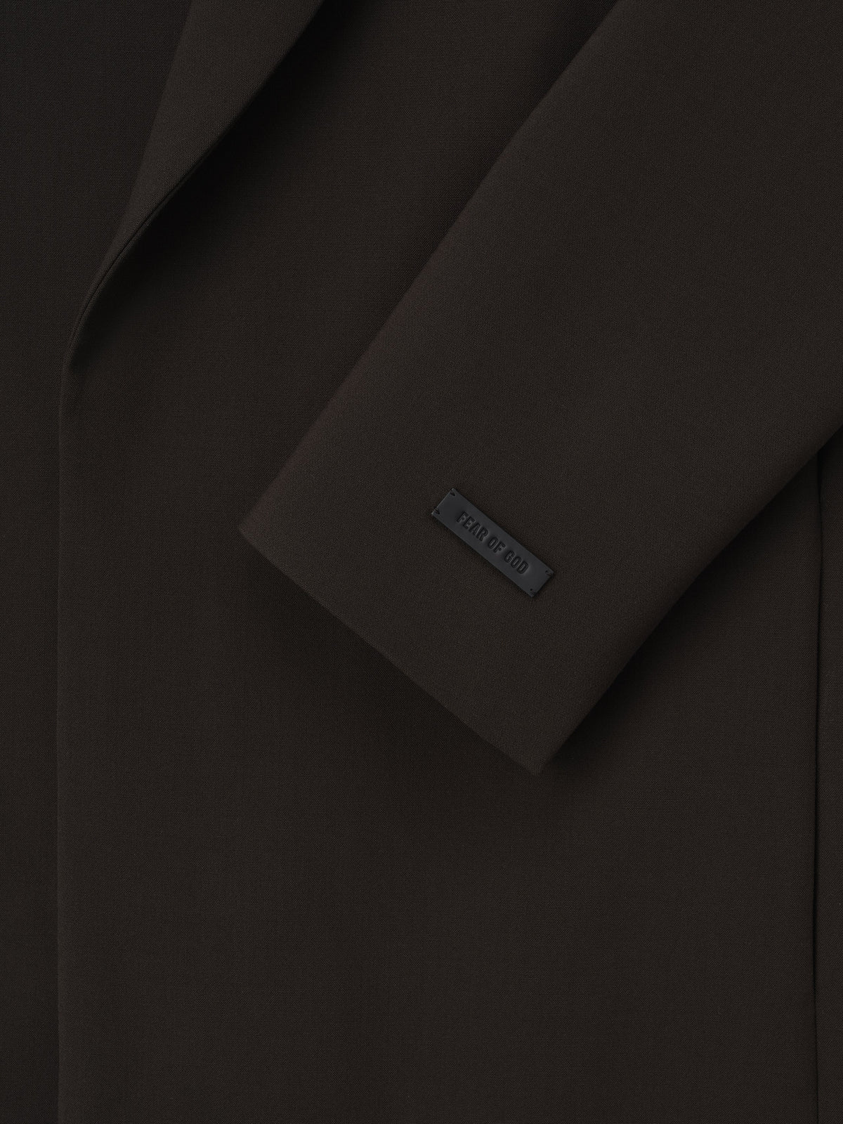 Double Weave Wool Crewneck Jacket - Brown - Image 7