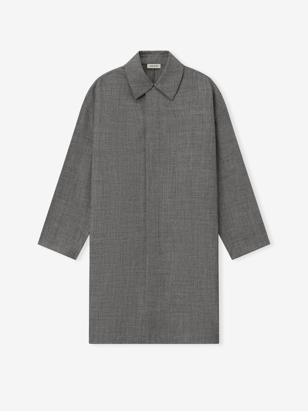 Mouline Wool Relaxed Trench Coat - Off White/Black - Image 5