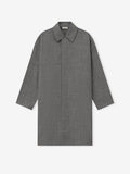Mouline Wool Relaxed Trench Coat - Off White/Black - Image 5