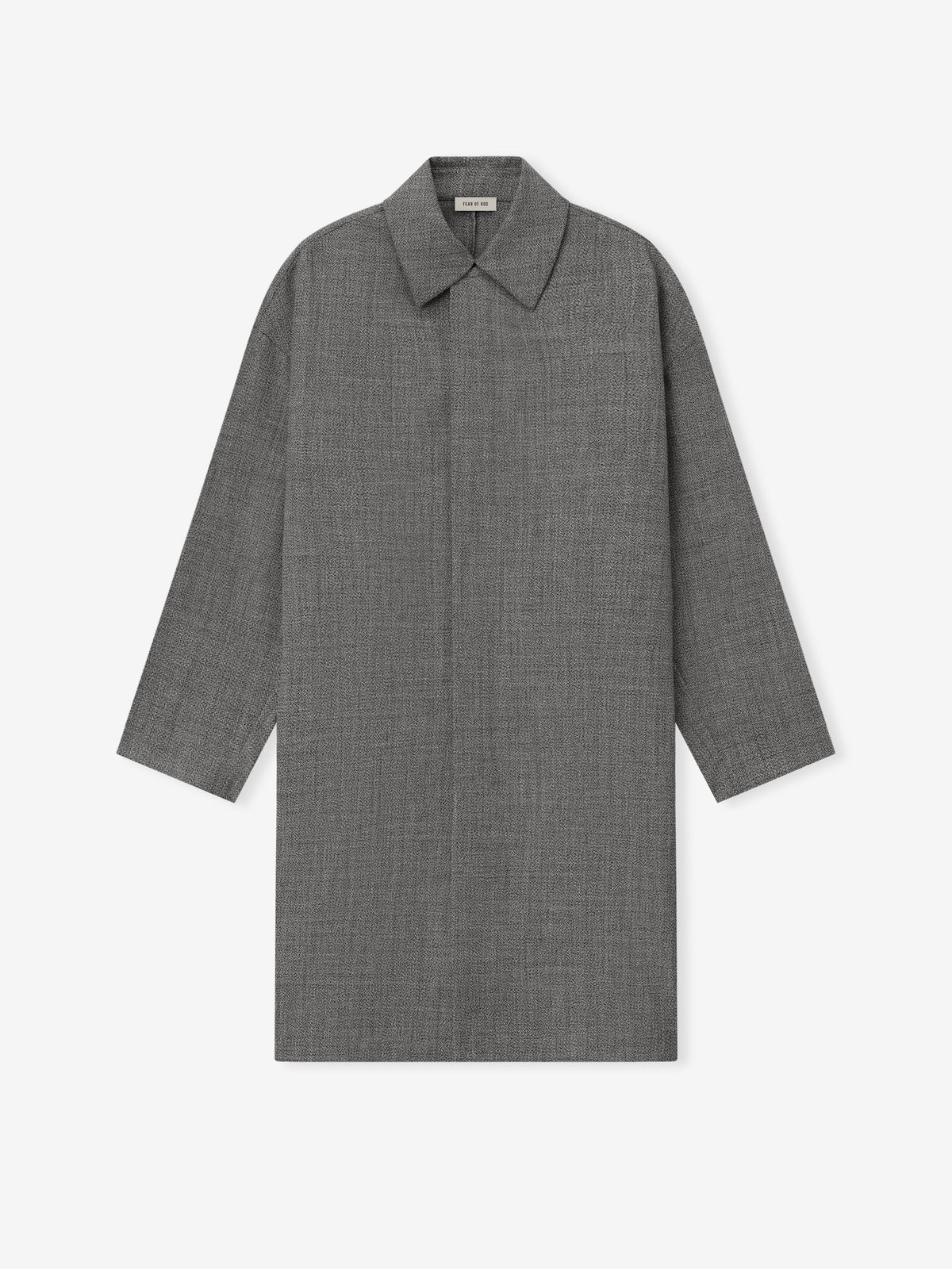 Mouline Wool Relaxed Trench Coat - Off White/Black - Image 5