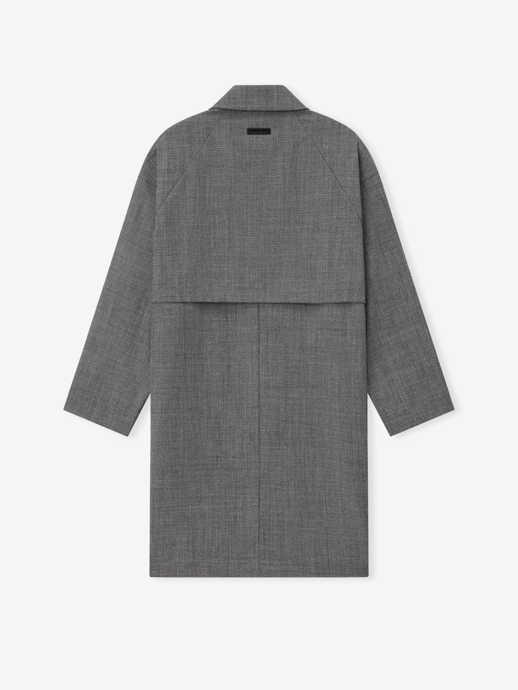 Mouline Wool Relaxed Trench Coat - Off White/Black - Image 6