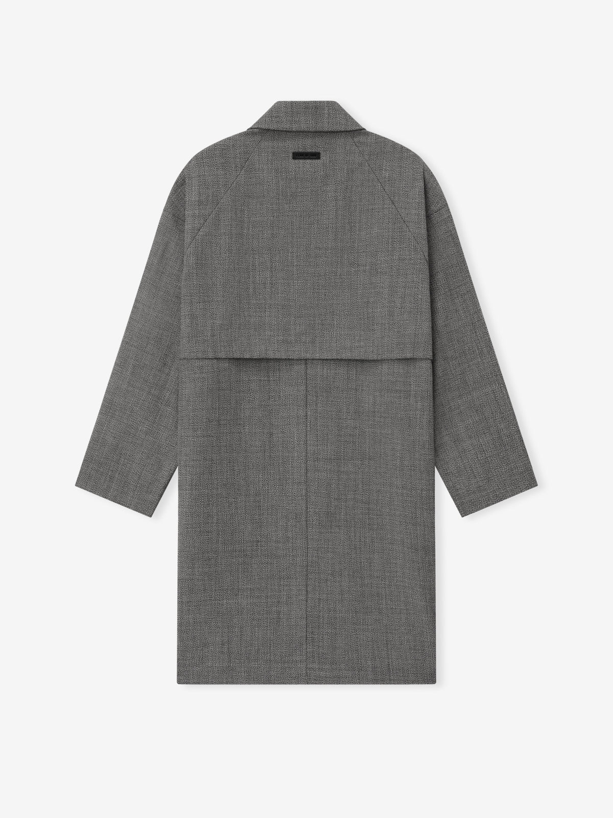 Mouline Wool Relaxed Trench Coat - Off White/Black - Image 6