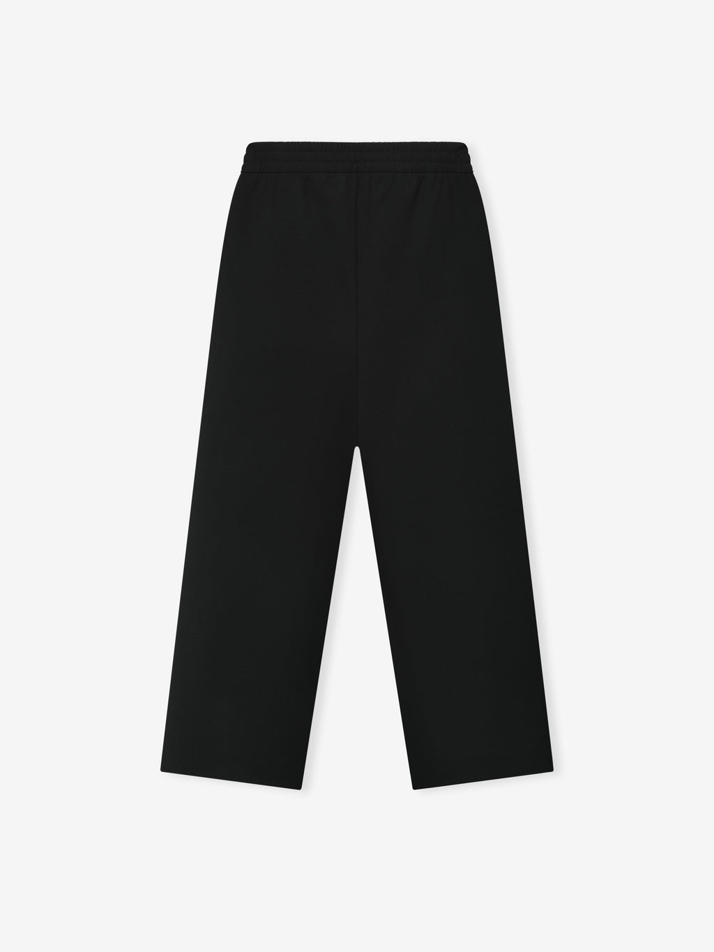 Double Weave Wool Wide Leg Drawstring Pants - Black - Image 2