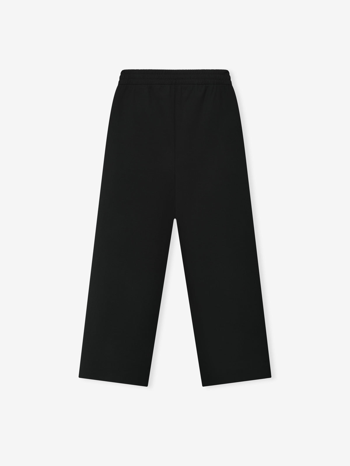 Double Weave Wool Wide Leg Drawstring Pants - Black - Image 2