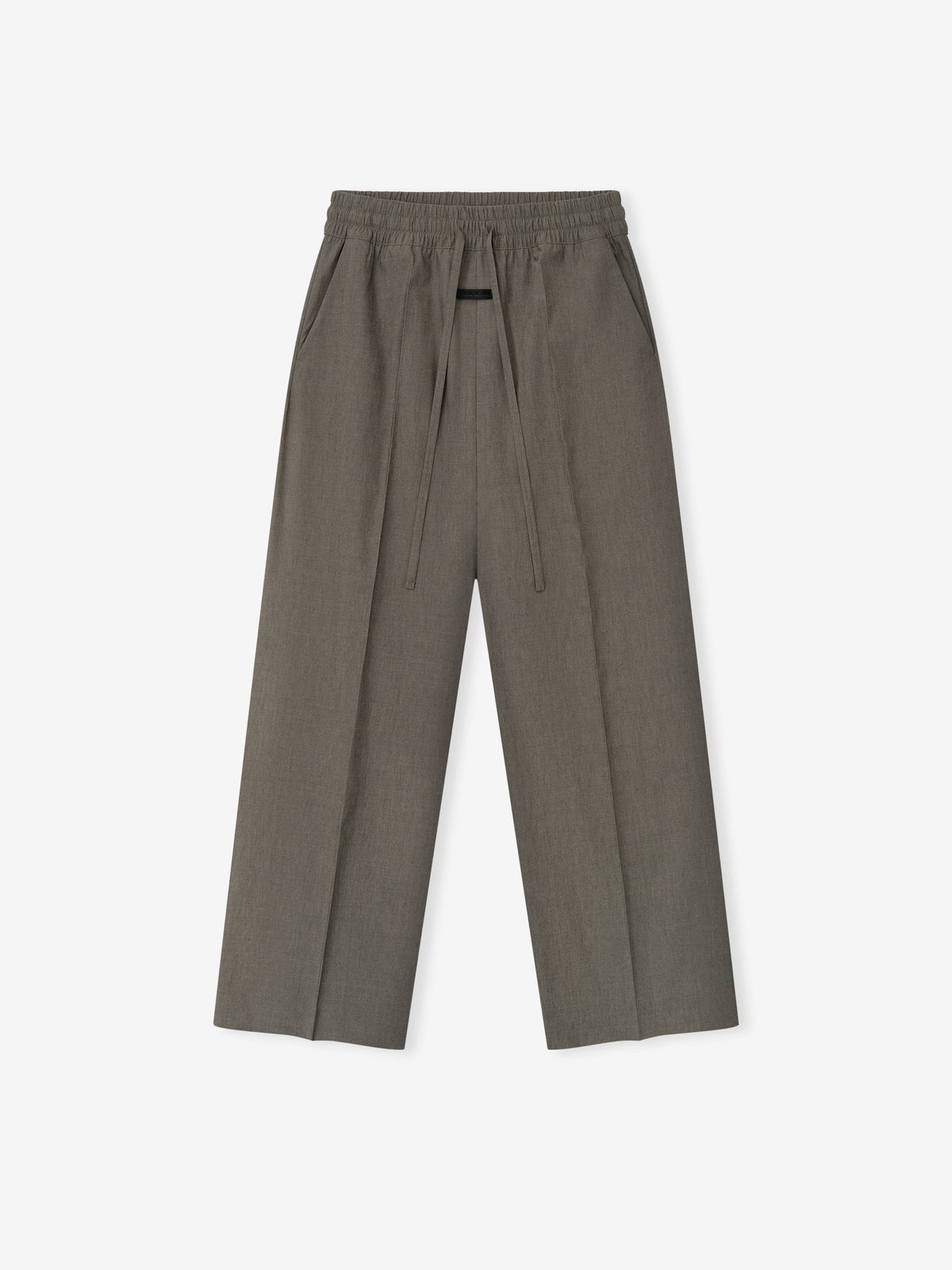 Cotton Wool Oxford Wide Leg Drawstring Pants - Willow - Image 3