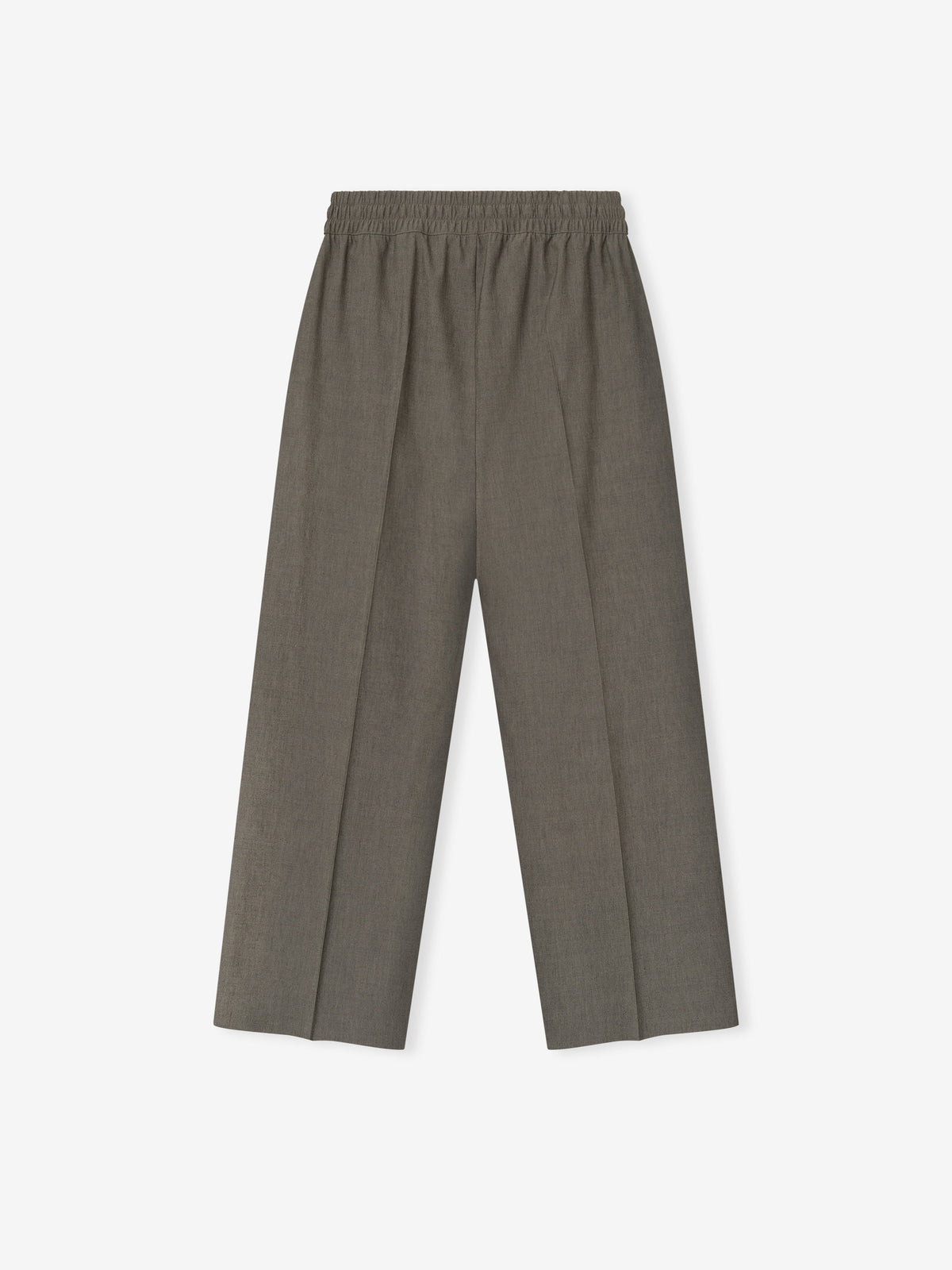 Cotton Wool Oxford Wide Leg Drawstring Pants - Willow - Image 4