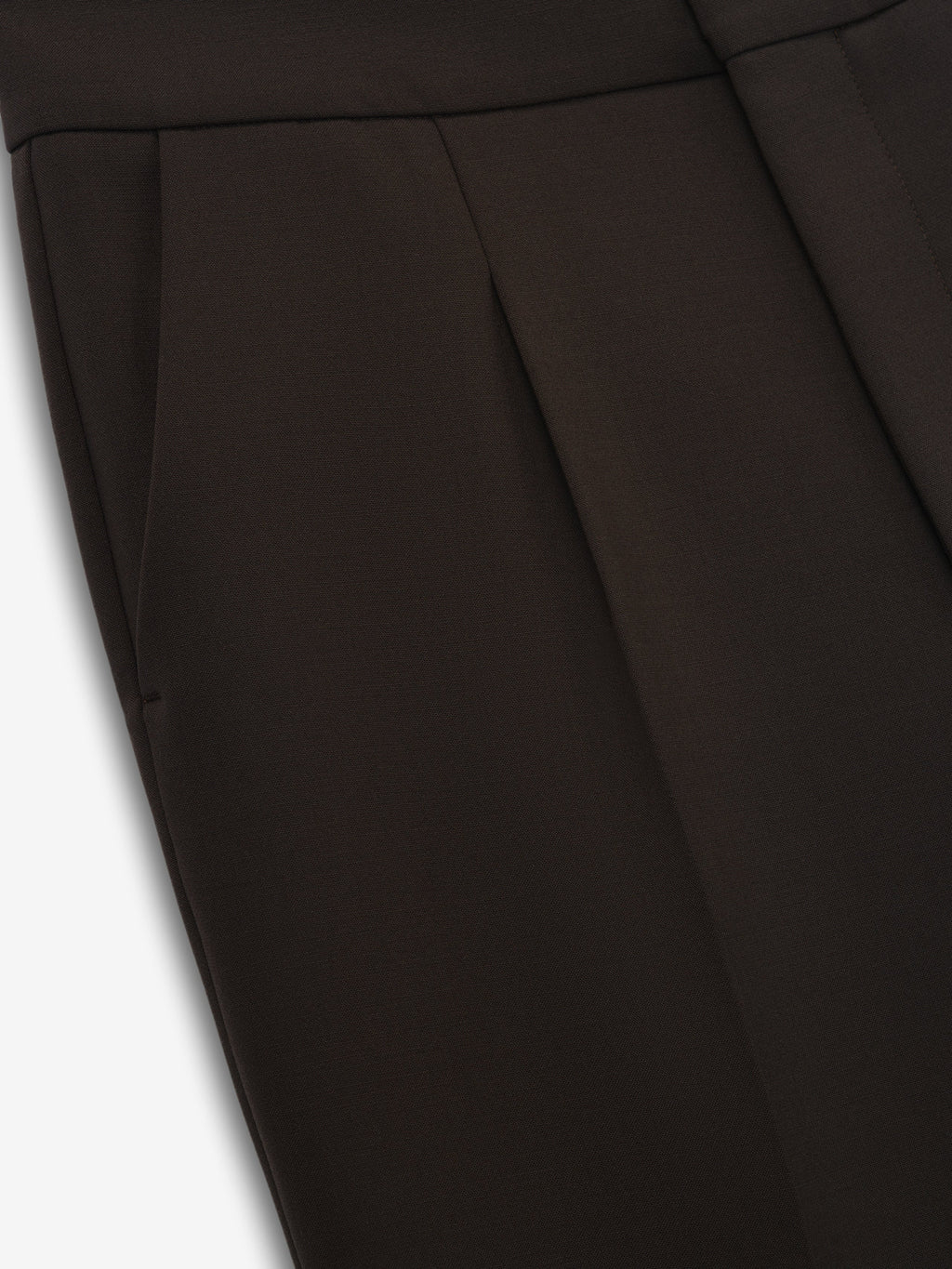 Double Weave Wool Tailored Flared Pants - Brown - Image 5