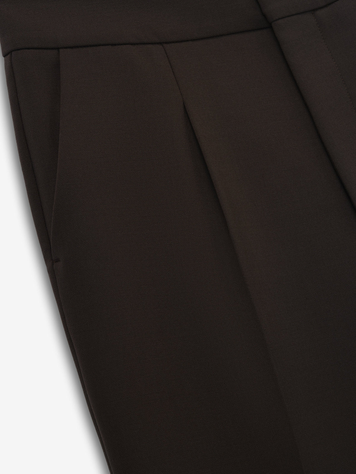 Double Weave Wool Tailored Flared Pants - Brown - Image 5