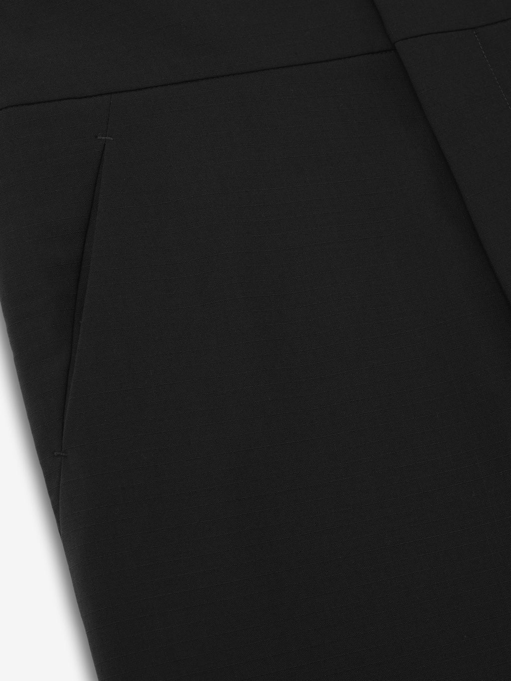 Wool Ripstop Casual Flat Front Pant - Black - Image 5