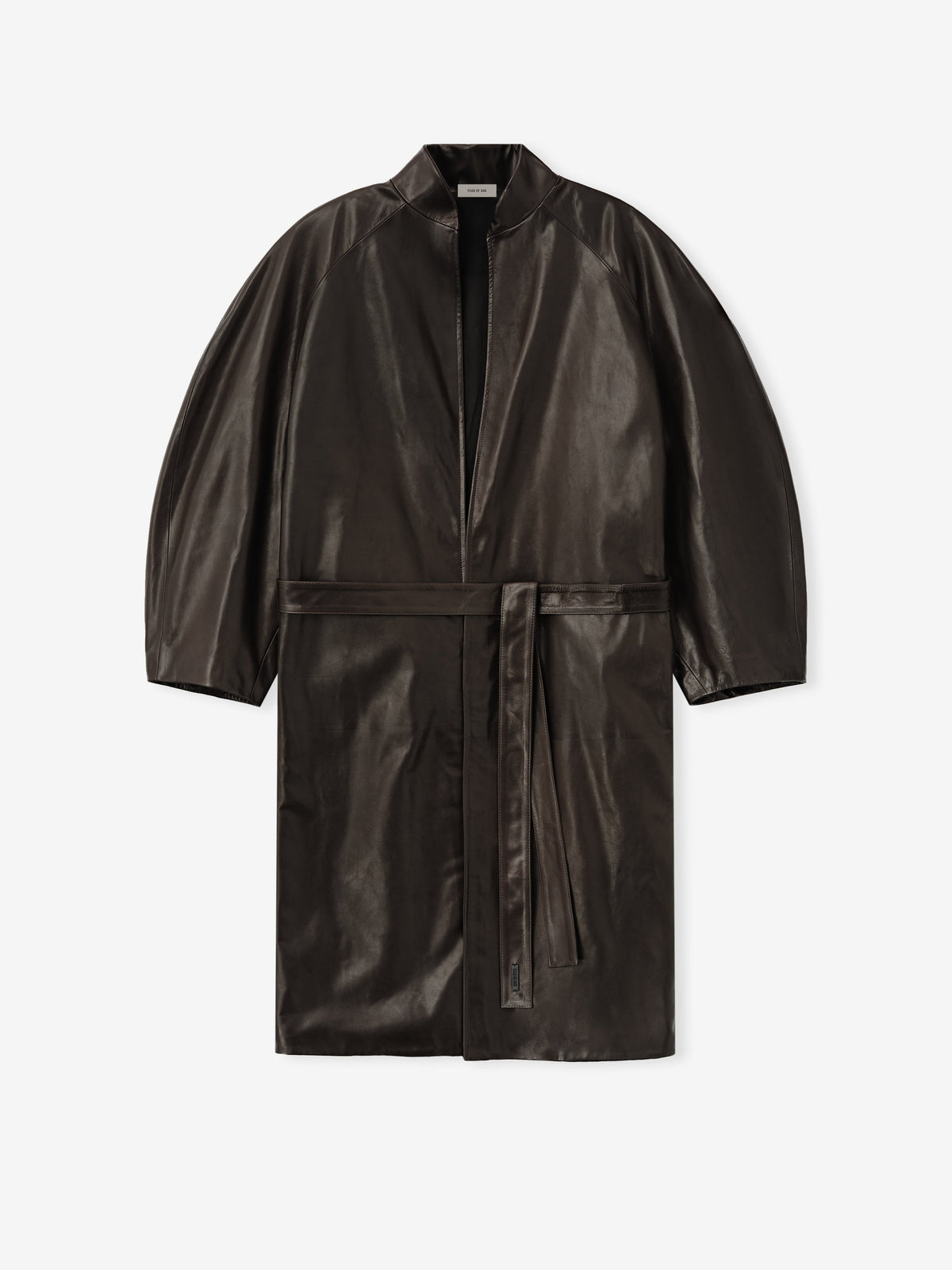 Womens Leather Coat - Dark Brown - Image 2