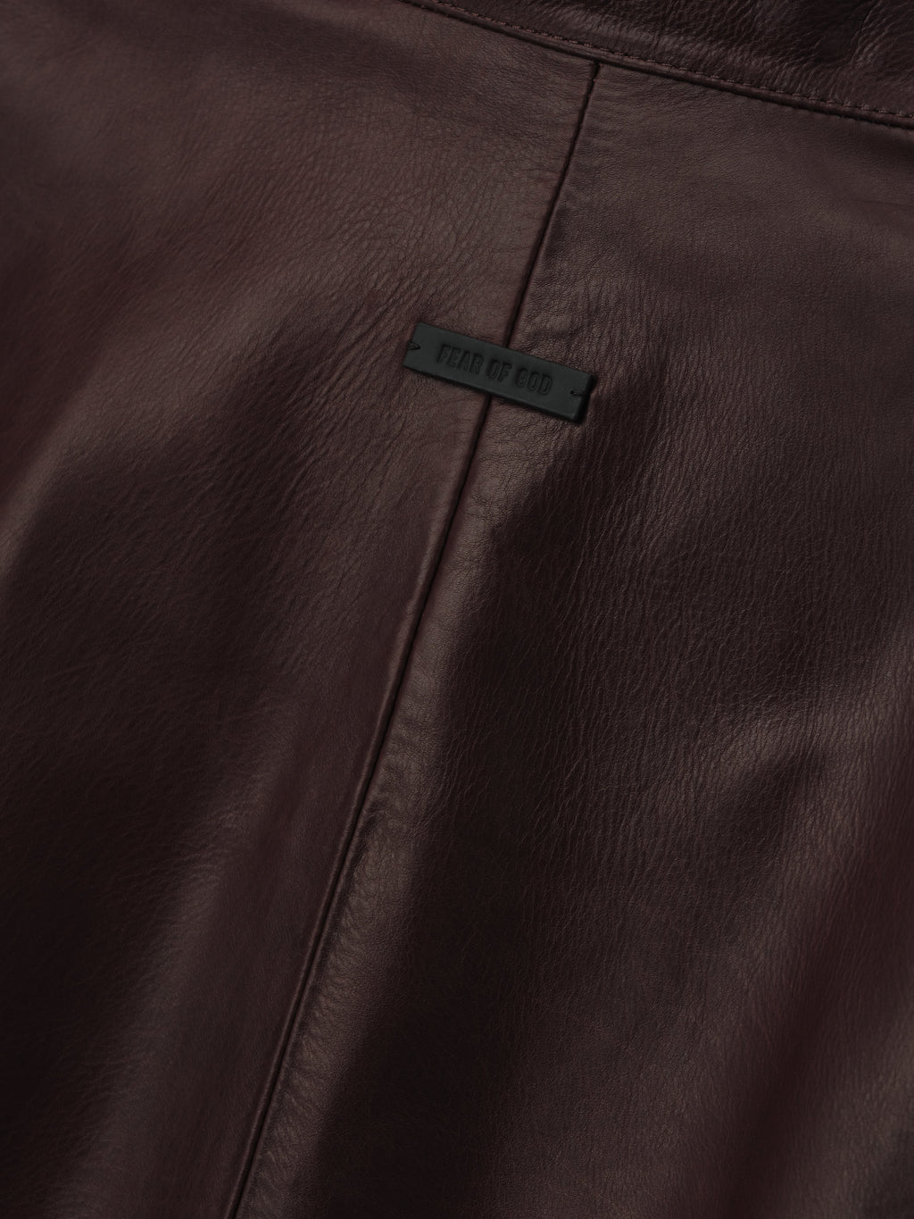 Womens Leather Track Jacket - Maroon - Image 7