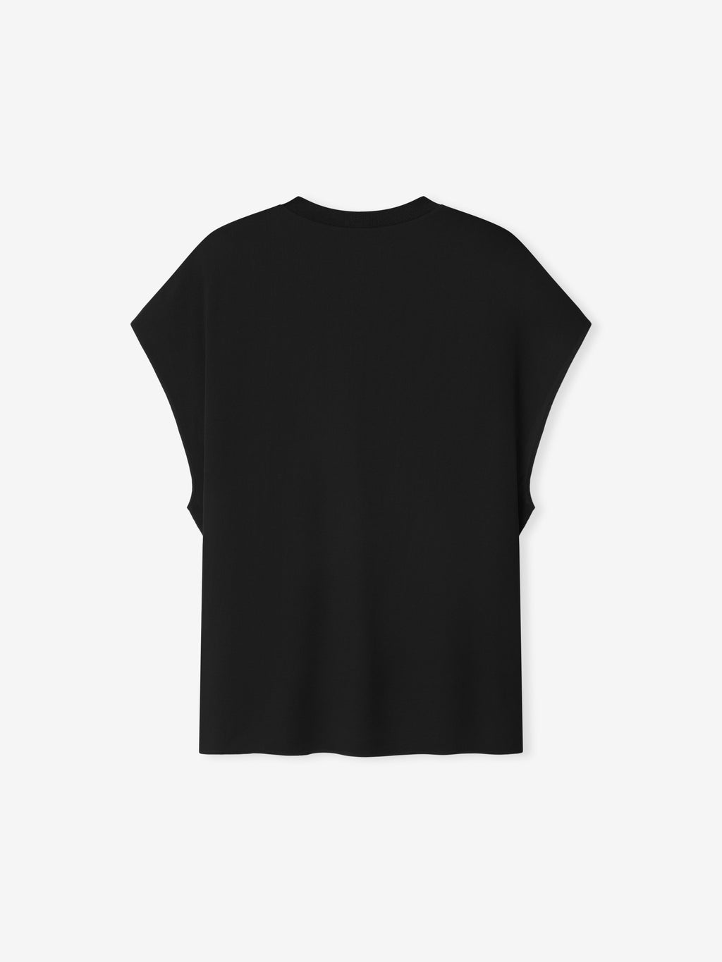 Womens Sheer Viscose Sleeveless Tee - Black - Image 3