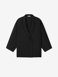 Womens Wool Ripstop Shawl Collar Jacket - Black - Image 2