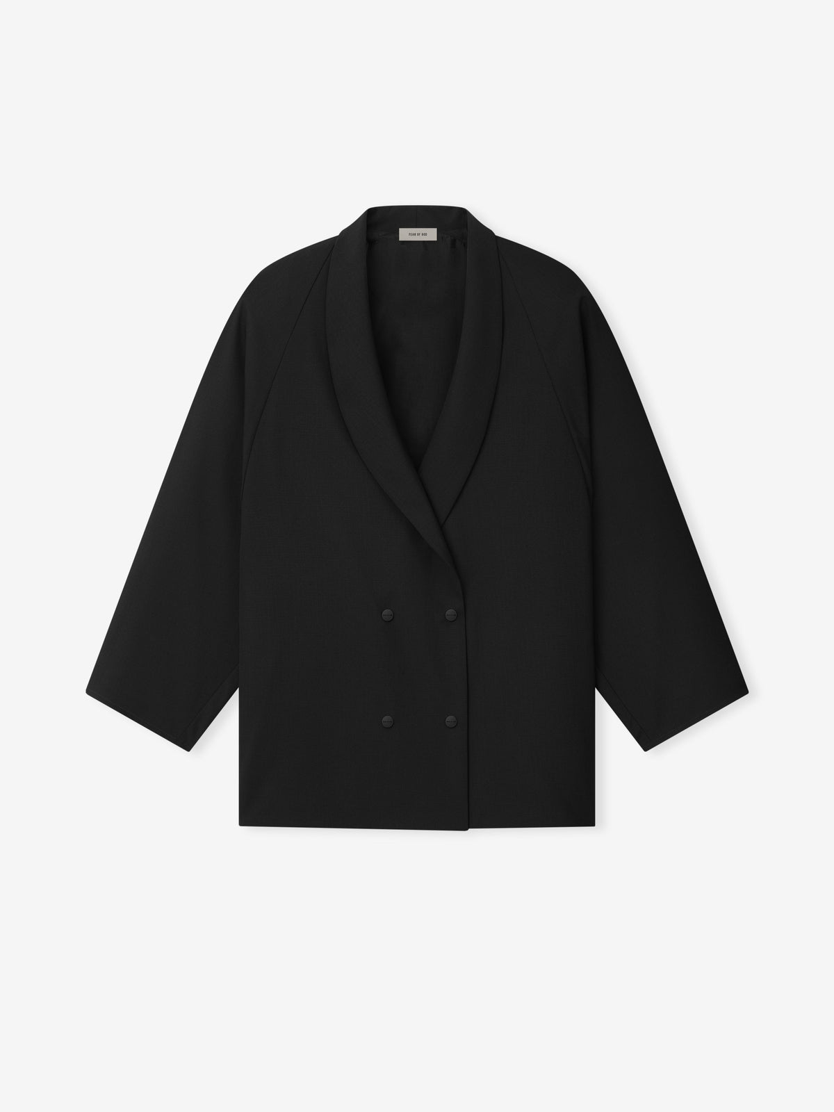 Womens Wool Ripstop Shawl Collar Jacket - Black - Image 2