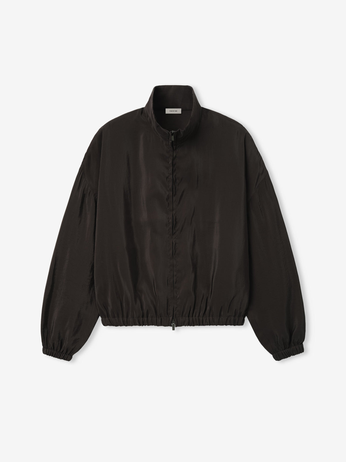 Womens Crinkle Viscose Track Jacket - Dark Brown - Image 2