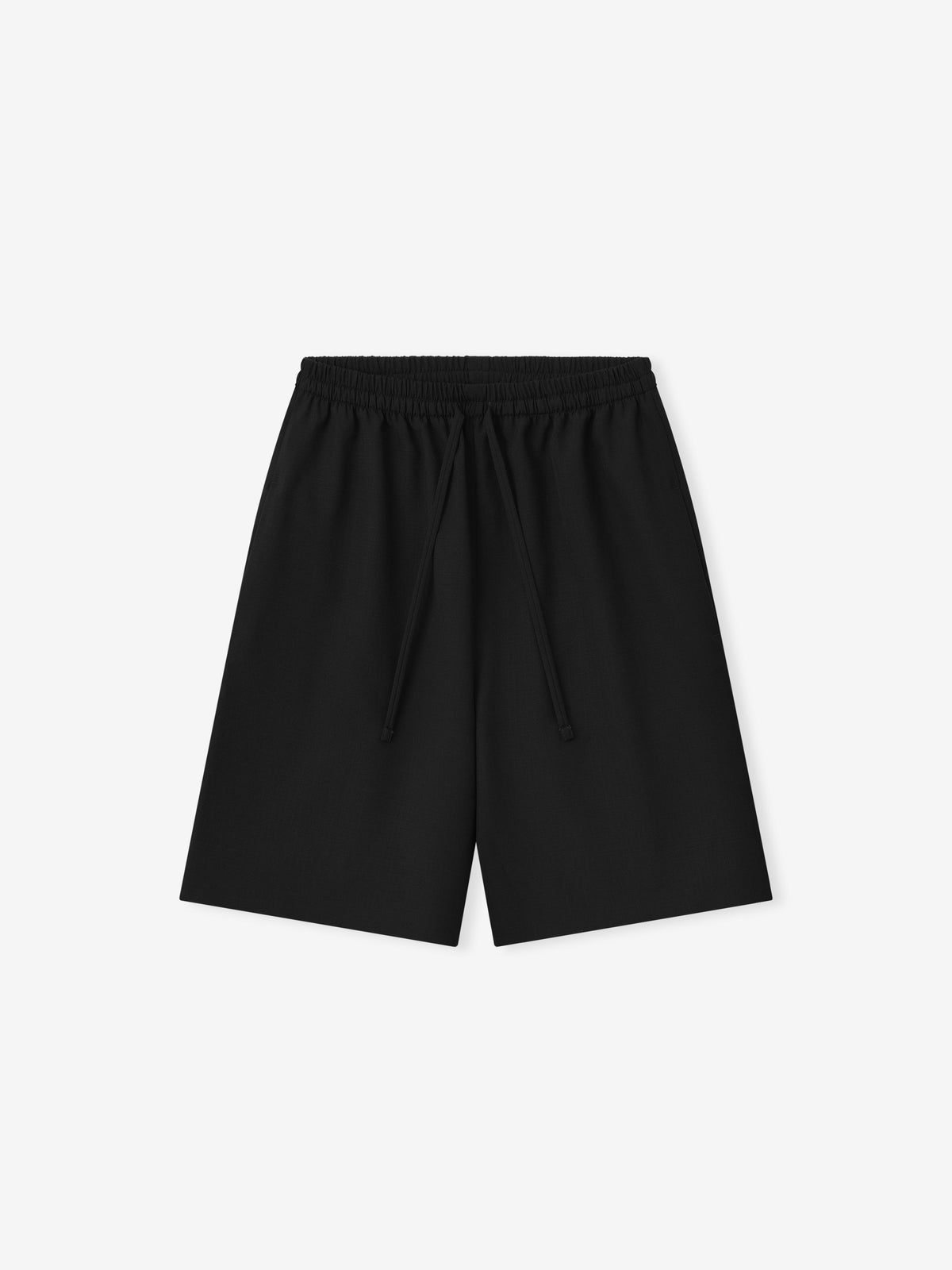 Womens Wool Ripstop Drawstring Shorts - Black - Image 1