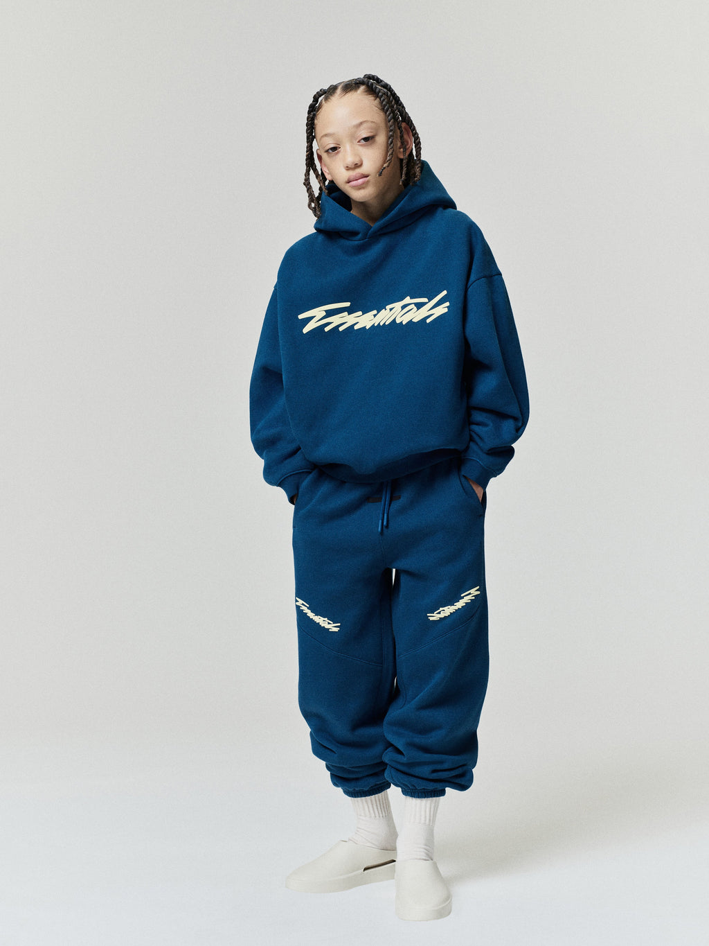 Kids Classic Half Raglan Hoodie - Night Sea - Image 1