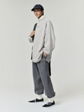 Pique 90s Relaxed Mockneck Raglan LS Tee - Pyrite Heather - Image 1