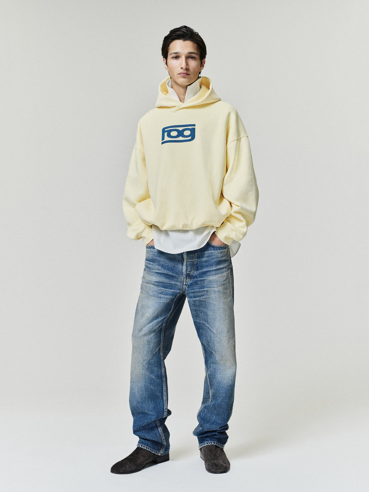 Classic Half Raglan Hoodie - Washed Sulphur - Image 1