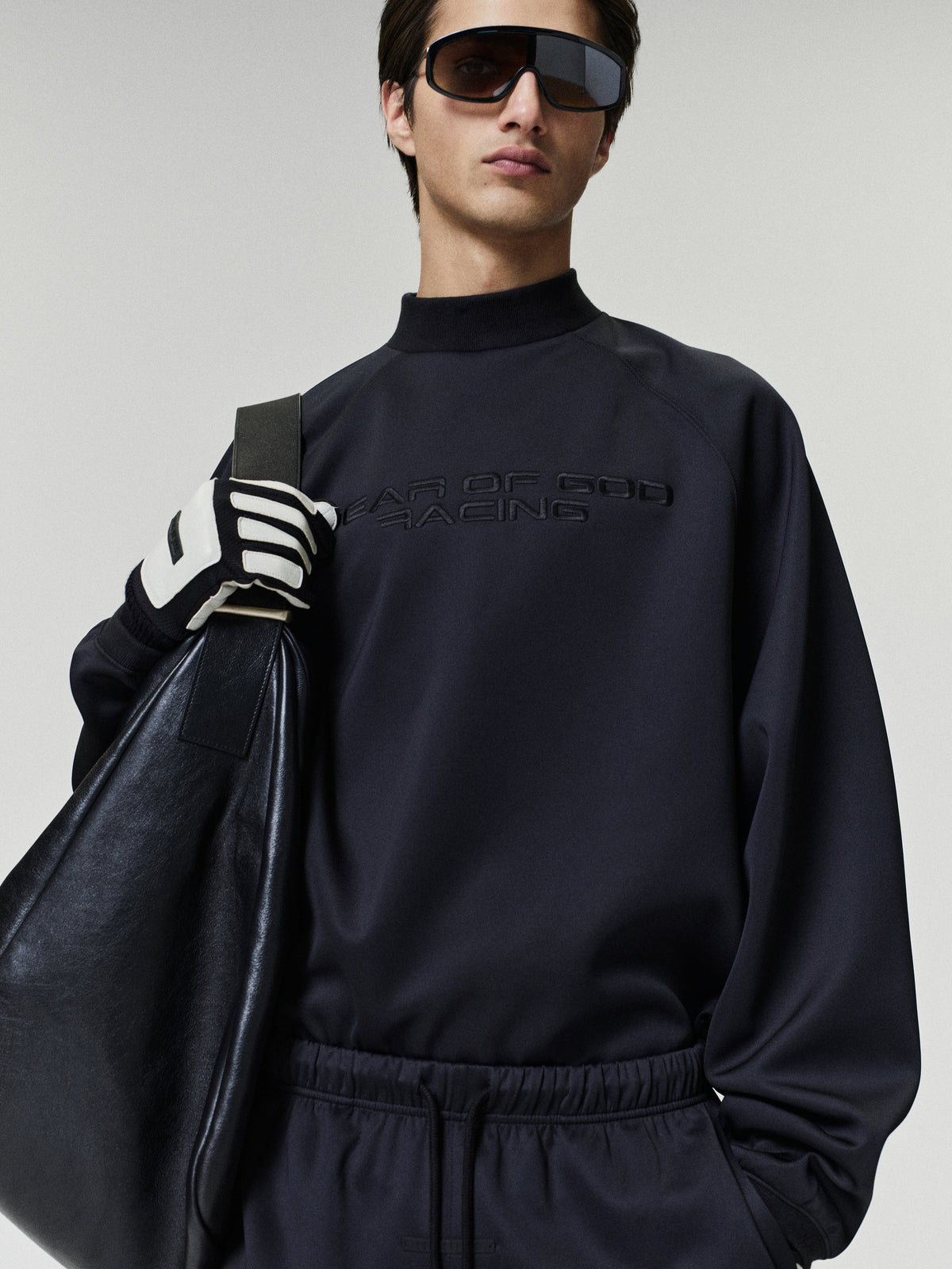 Tricot 90s Relaxed Long Sleeve Mock Neck - Black - Image 1