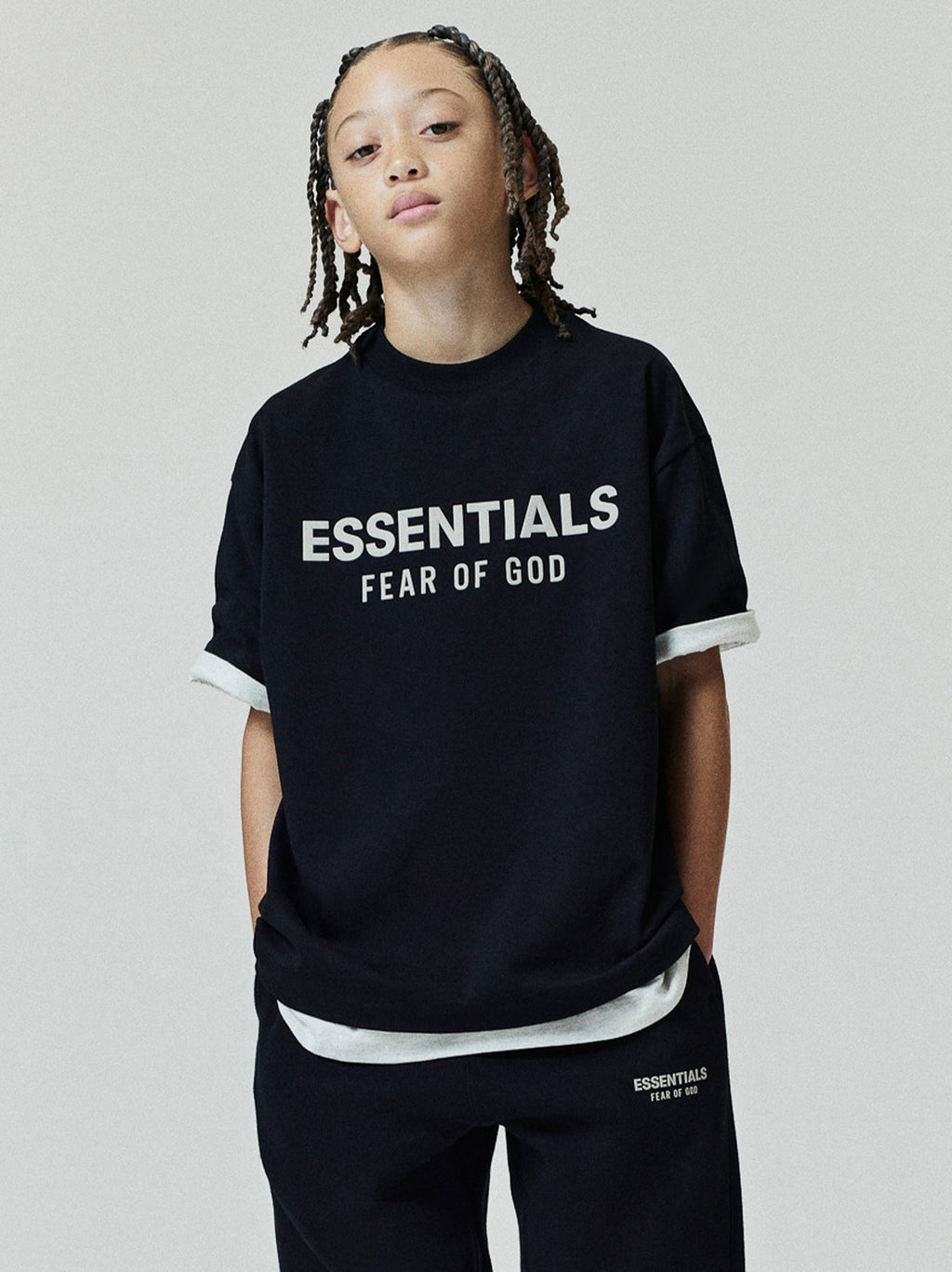 Kids Essentials FW26 Classic Short Sleeve Tee - Black - Image 1