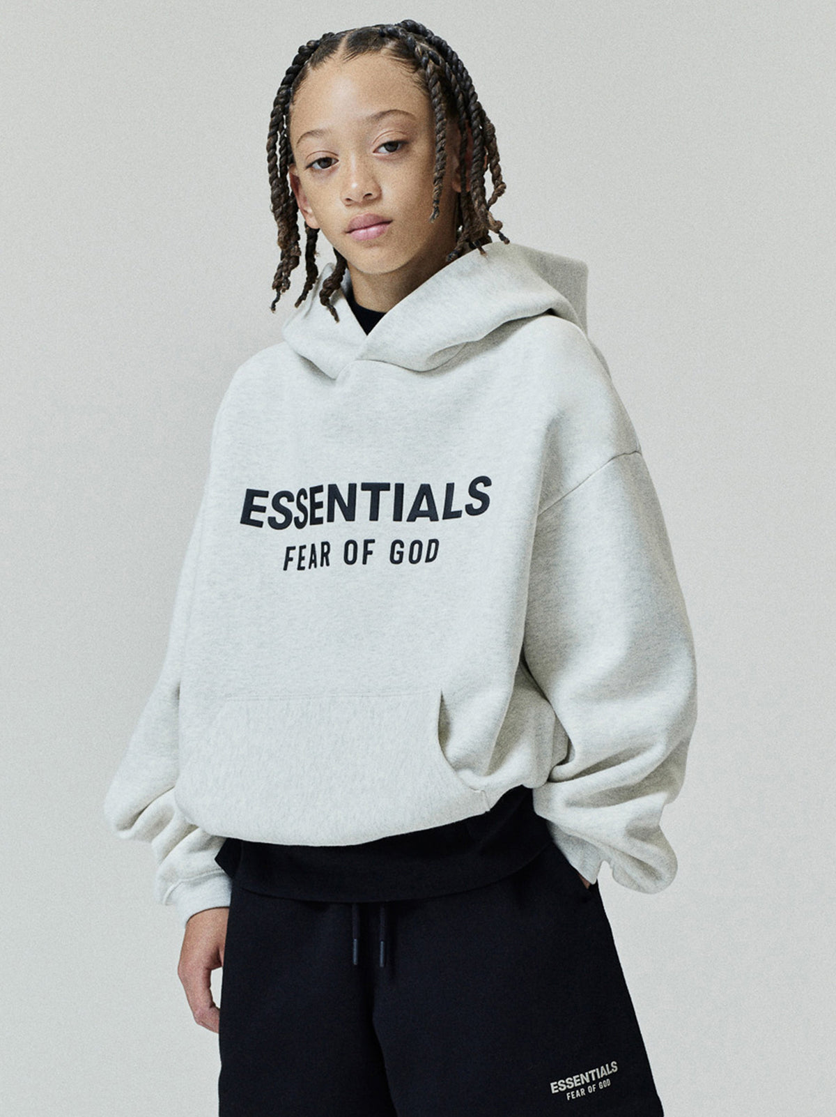 Kids Essentials FW26 Classic Hoodie - Oatmeal Heather - Image 1