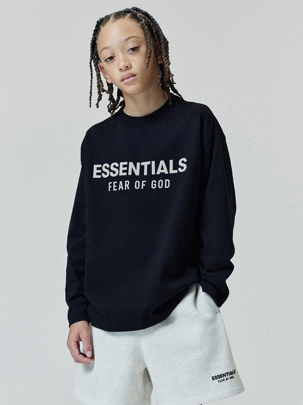 Kids Essentials FW26 Classic Long Sleeve Tee - Black - Image 1