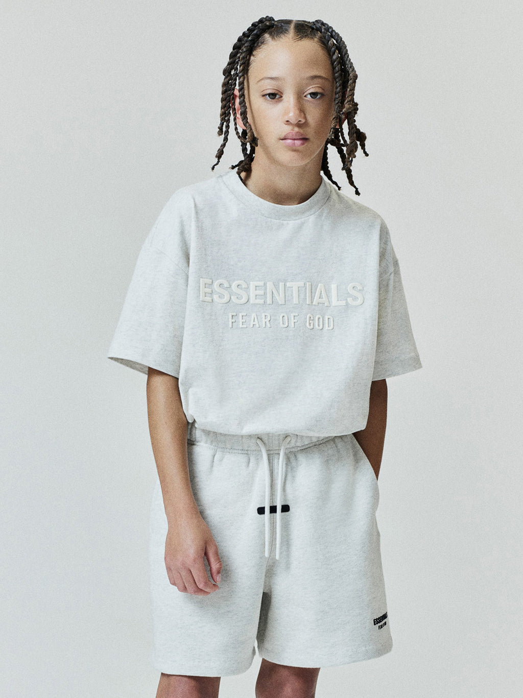 Kids Essentials FW26 Classic Short Sleeve Tee - Oatmeal Heather - Image 1