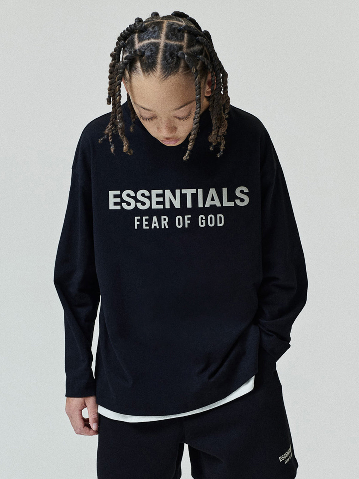 Kids Essentials FW26 Classic Long Sleeve Tee - Black - Image 5