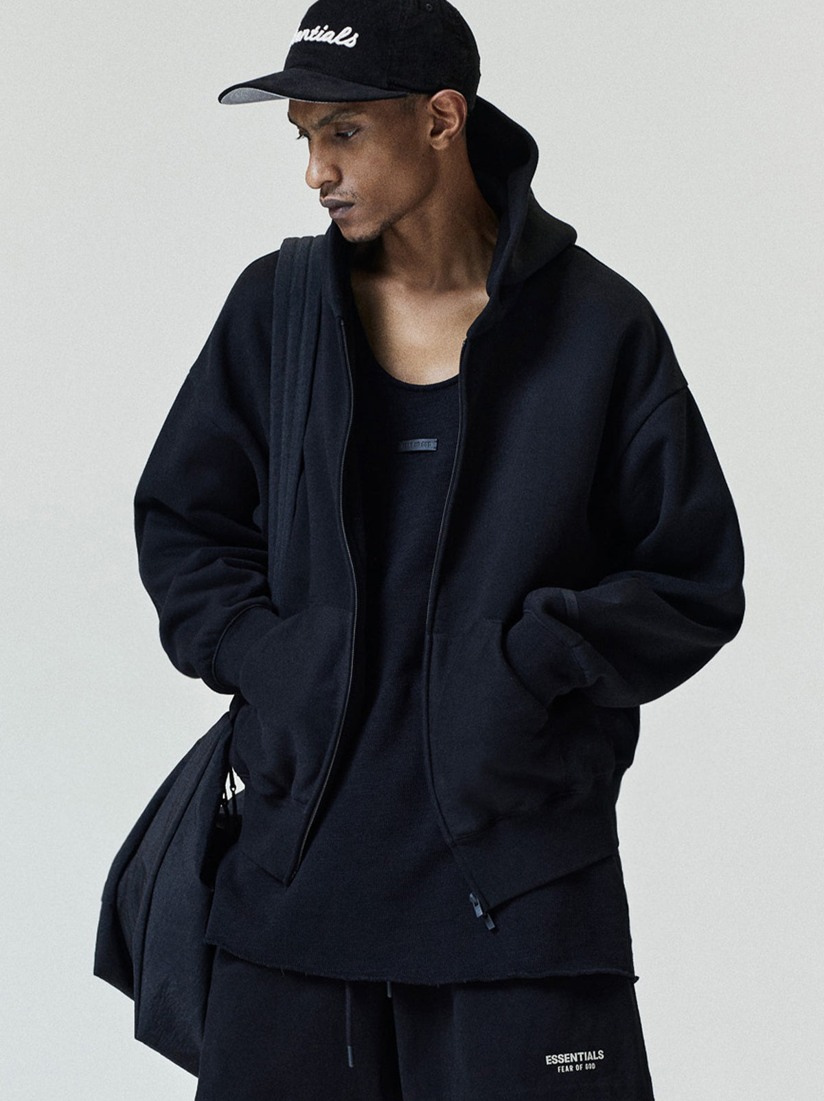Essentials FW26 Classic Zip-Up Hoodie - Black - Image 1