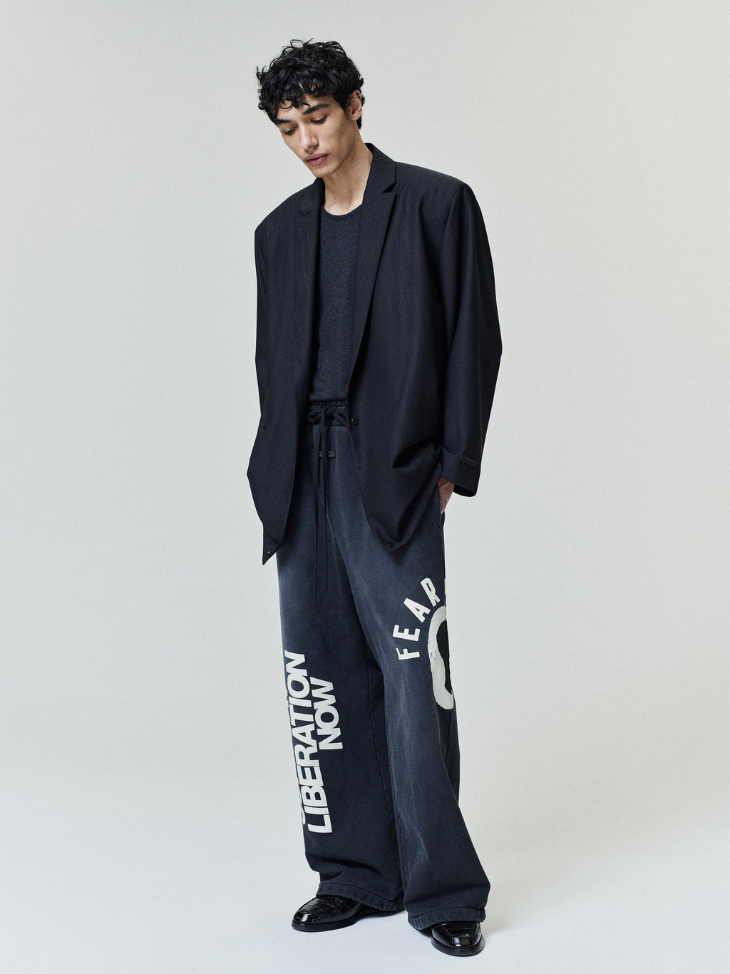 DSYF Wide Leg Sweatpant - Black - Image 1