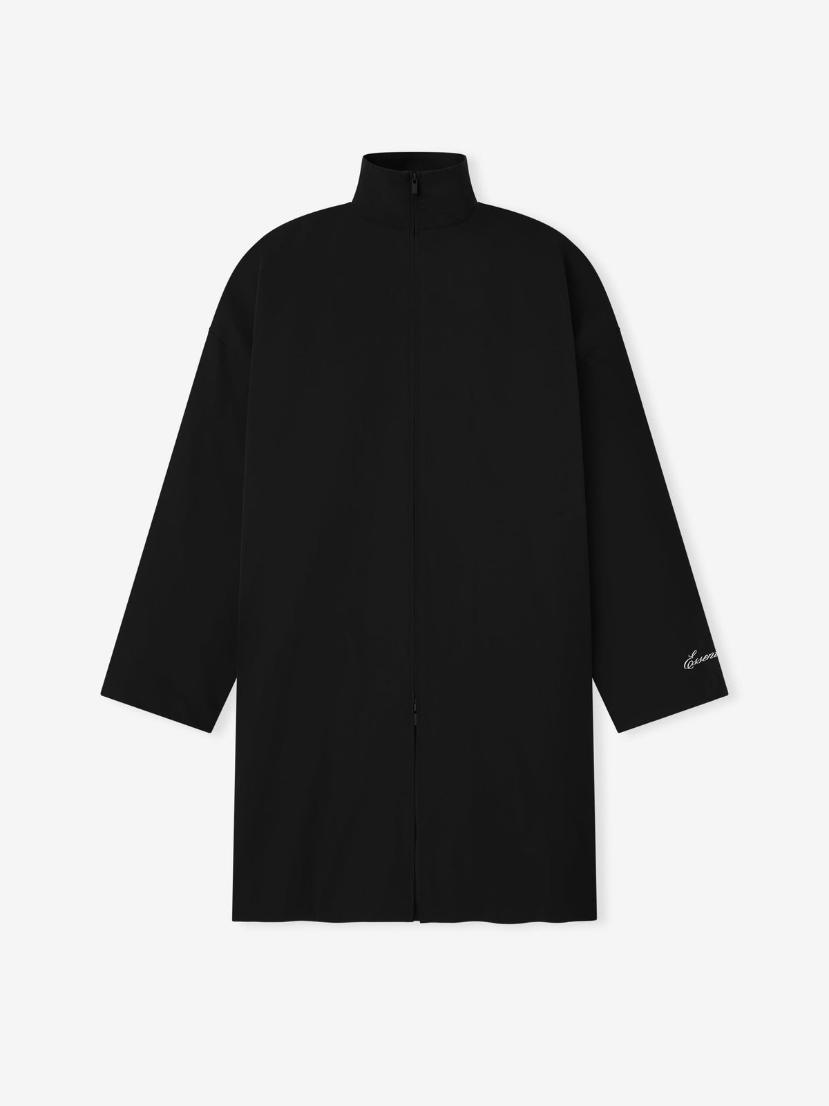 Sporty High Neck Jacket - Jet Black - Image 4