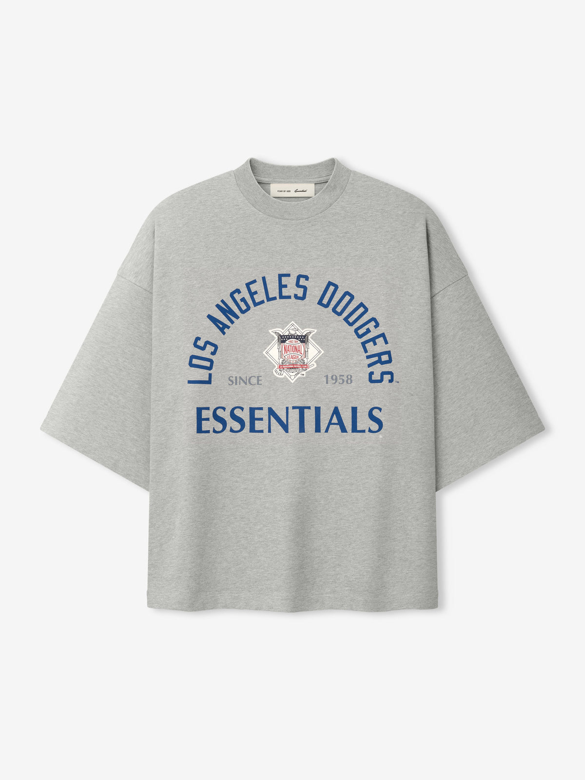 Dodgers National League Merch Tee - Concrete Heather - Image 1