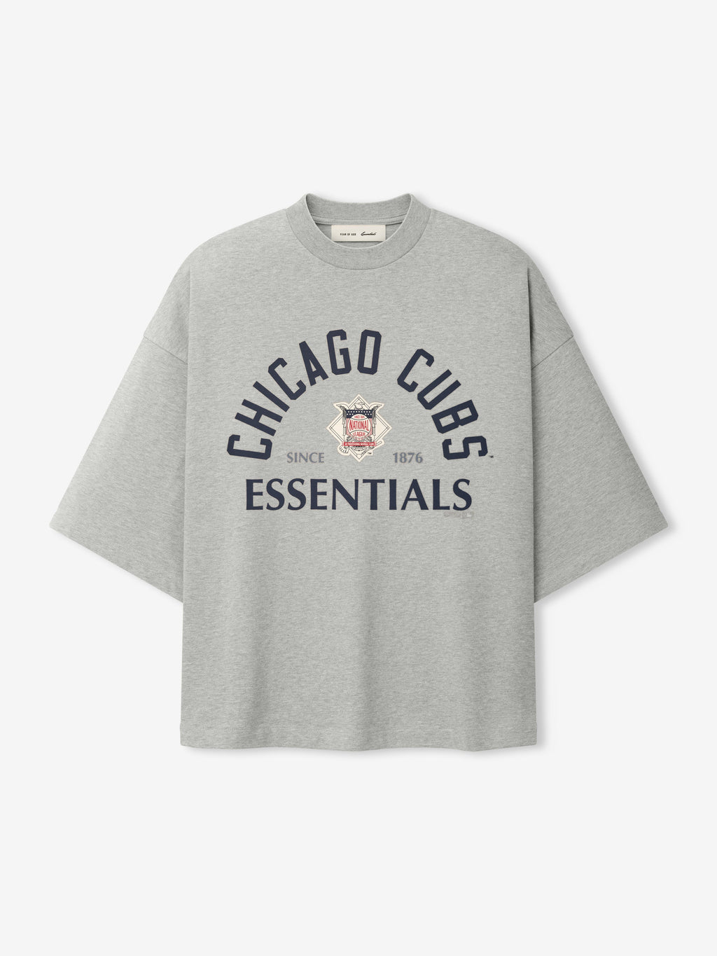 Cubs National League Merch Tee - Concrete Heather - Image 1