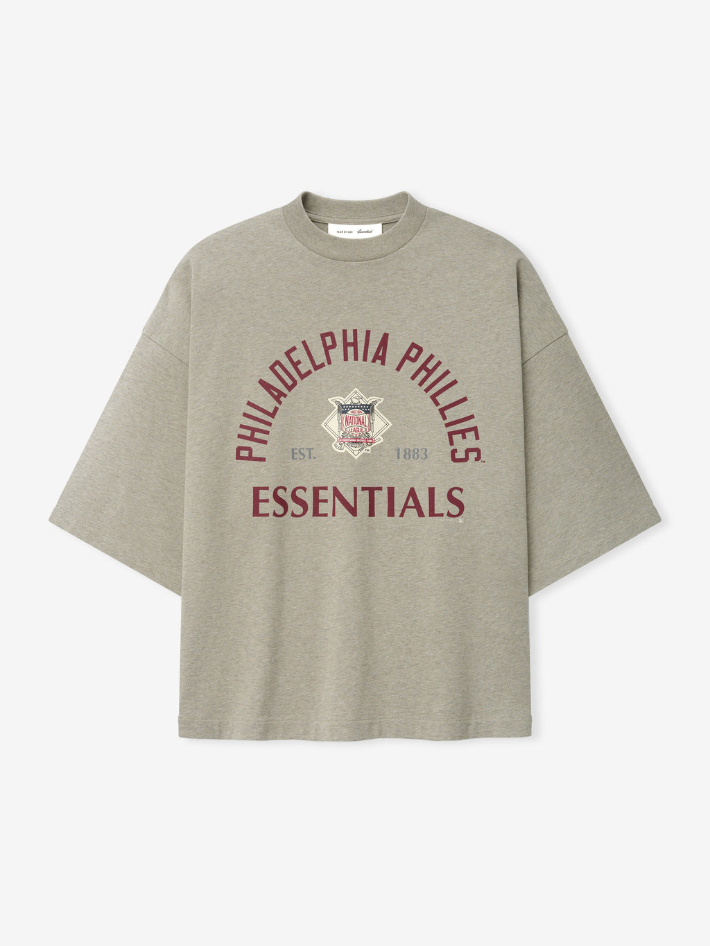 Phillies National League Merch Tee - Seal Heather - Image 1
