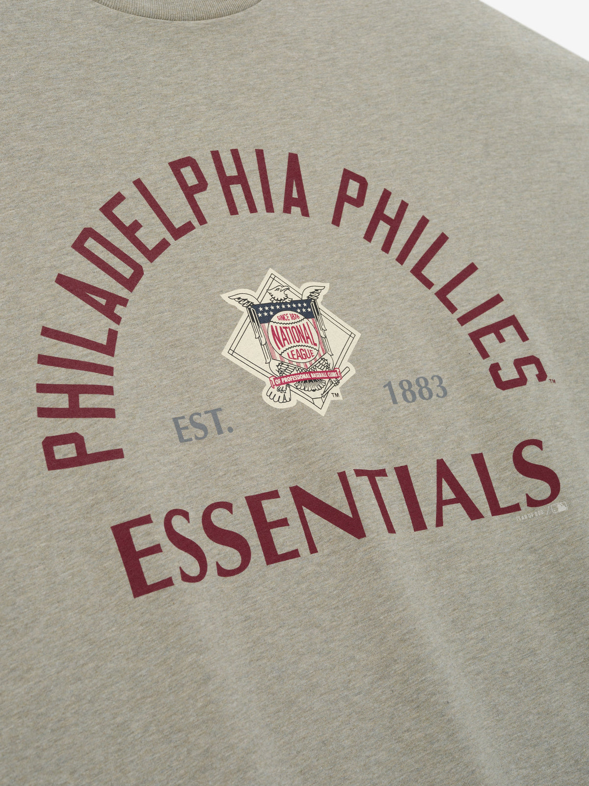 Phillies National League Merch Tee - Seal Heather - Image 3