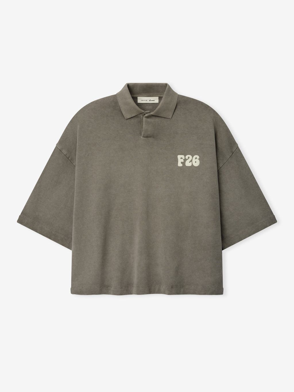 Heavy Jersey Cropped Polo - Washed Seal - Image 1