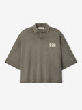Heavy Jersey Cropped Polo - Washed Seal - Image 1