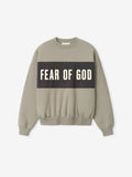 Cropped Relaxed Panelled Sweatshirt - Seal Heather/ Iron Grey - Image 1