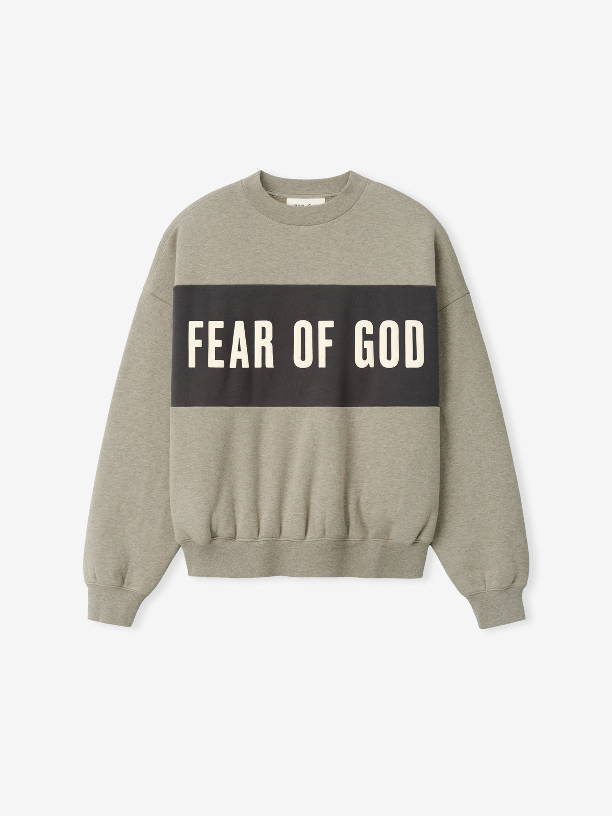 Cropped Relaxed Panelled Sweatshirt - Seal Heather/ Iron Grey - Image 1