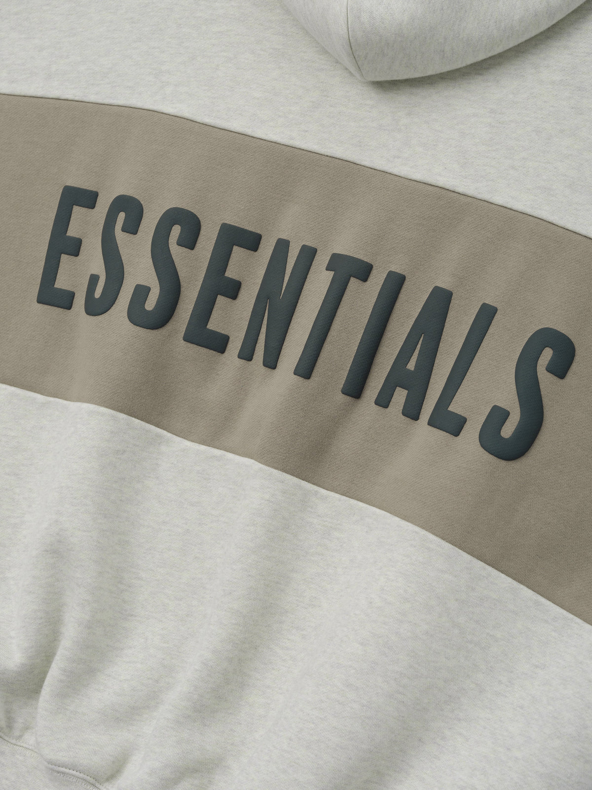 Cropped Relaxed Panelled Hoodie - Vanilla Heather/ Seal - Image 4