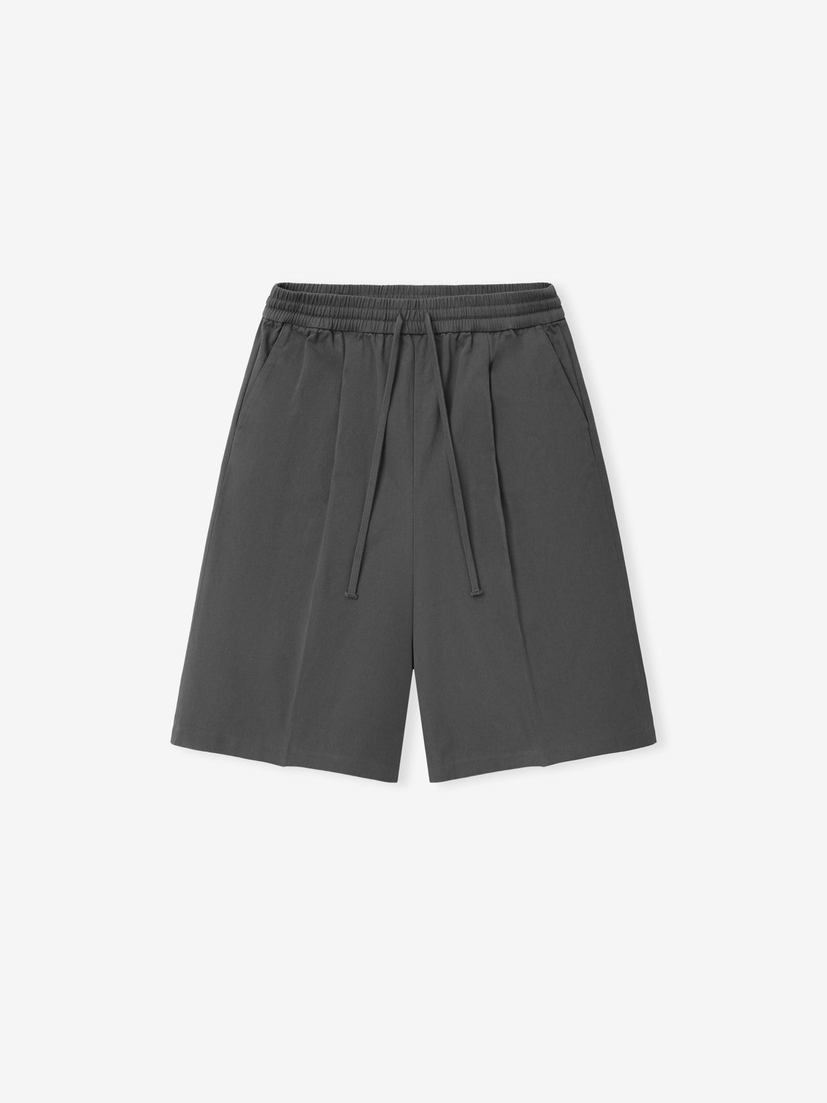 Cotton Twill Relaxed Drawstring Short - Iron Grey - Image 1